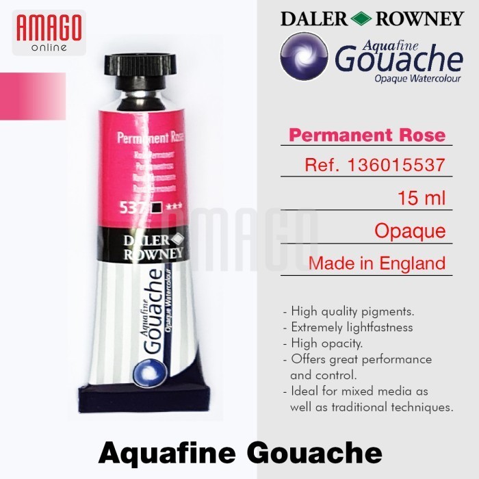 

Cat Air Lukis DALER-ROWNEY Aquafine Gouache Opaque Watercolour 15 ml - Permanent Rose - 136015537