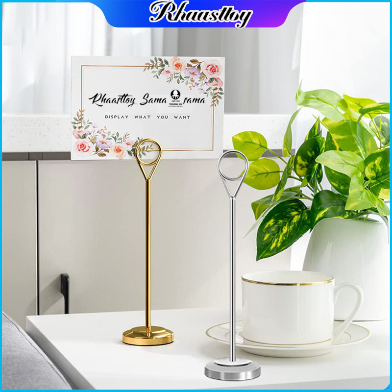 

Rhaast 25cm Yang Nomor Meja Stainless Steel Table Number Stand Tatakan Holder Foto Price Tag