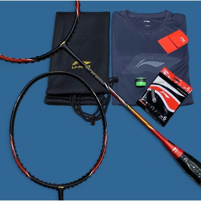 Raket Badminton Bulutangkis Lining Li-Ning JOJO 8000 Original - Black Red -MN24