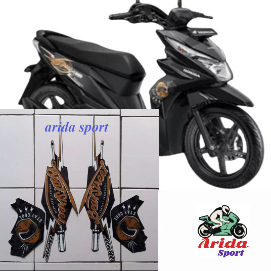 striping stiker lis motor honda beat street thn 2018 hitam