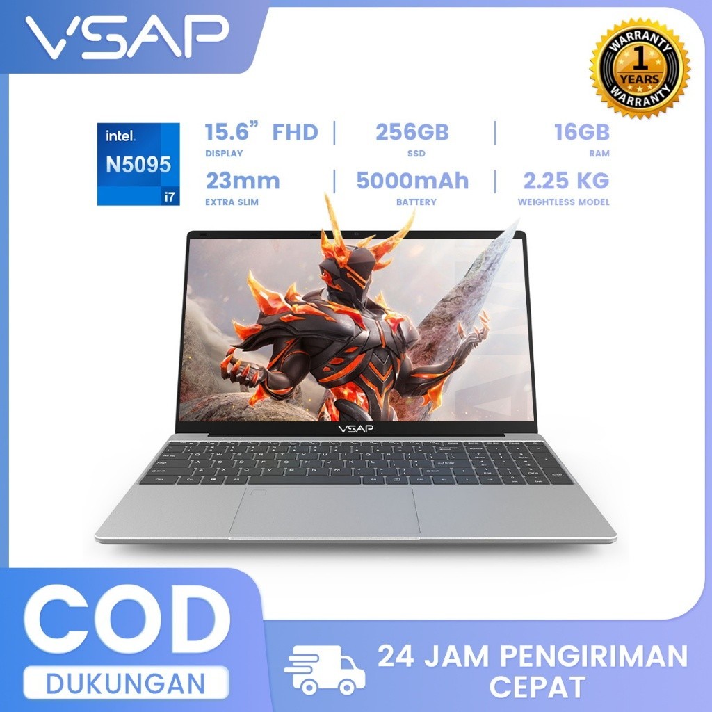 VSAP Laptop Intel N4100/N5095/i7 9750H | 16+256GB SSD | Sistem Win11 PRO | 15.6 inch Layer