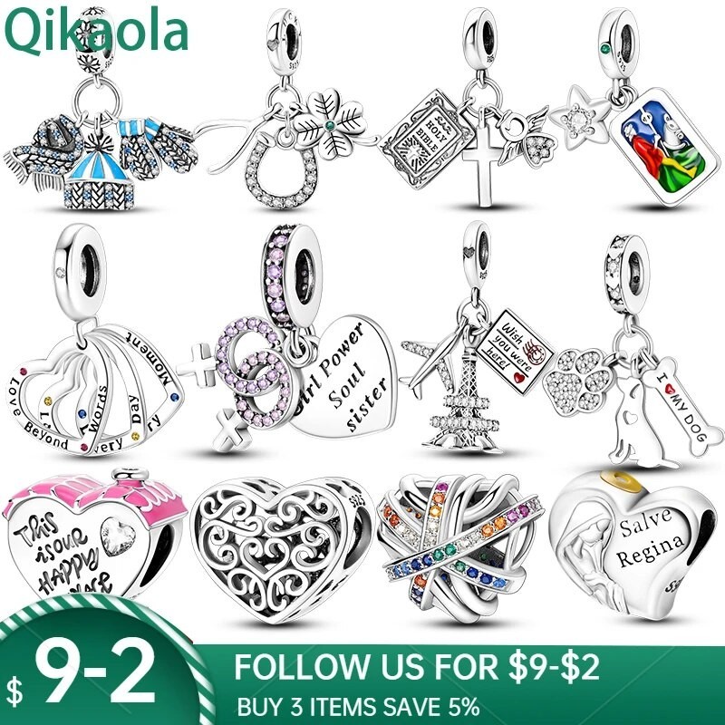 Original 925 Sterling Silver Tarot Pendant Beads Fit Pandora 925 Original Bracelet Charms DIY Women 