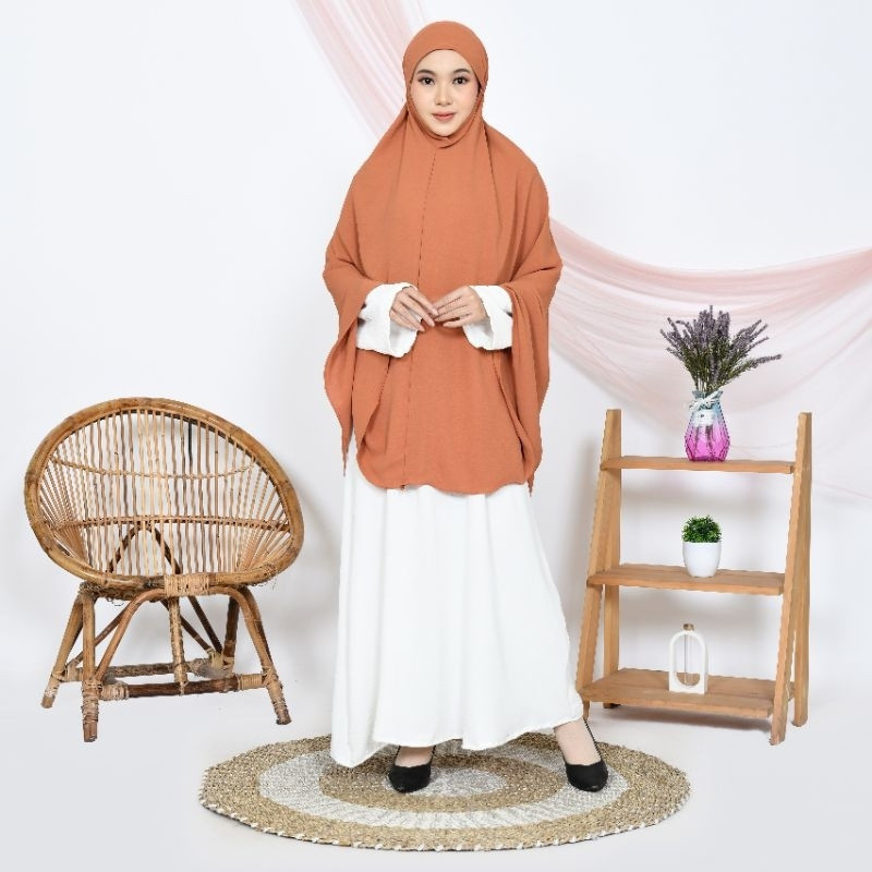 TERBARU Khimar dagu malay xl soft pet tali crinkle airflow/ Hijab Instan Kerudung Jilbab Bergo Dagu