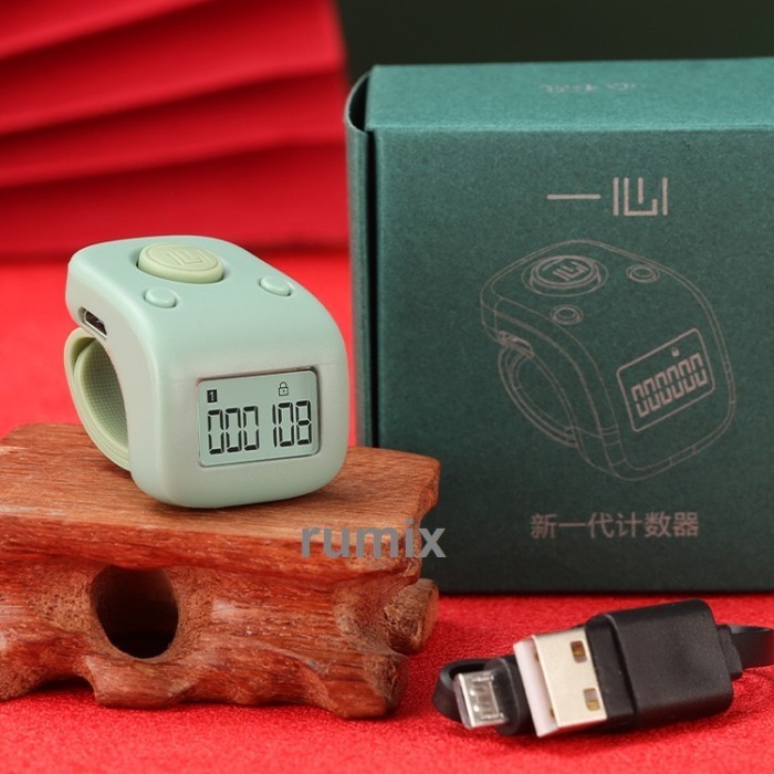 Tasbih digital Rechargeable generasi  tally counter hold silent - Hijau