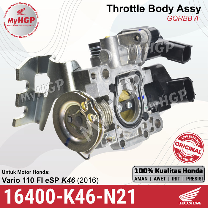 16400K46N21 - Throttle Body Assy GQRBB A - Honda Vario 110 eSP LED 2016 Trotel Set Lengkap Solenoid 