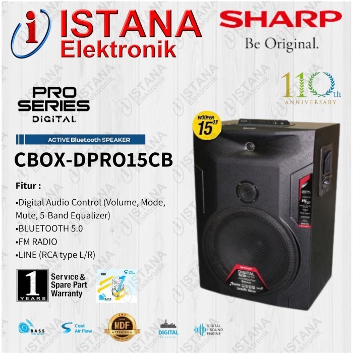 BIG RAMADHANSALE11 SHARP SPEAKER AKTIF BLUETOOTH 15 INCH CBOX-DPRO15CB