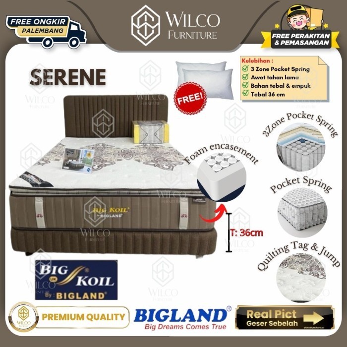 Kasur Springbed Serene BigKoil Bigland / Matras Bigland Original Plg - Matras Aja, 100x200