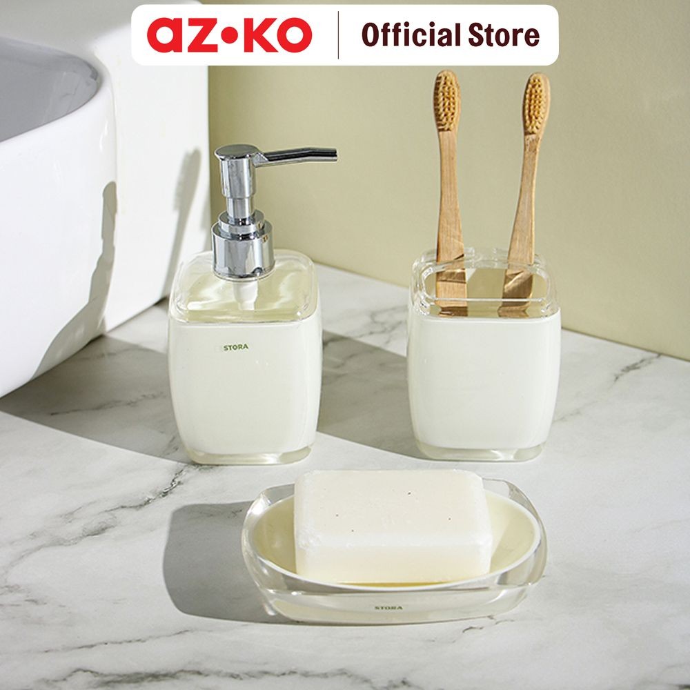 AZKO Stora 230 ml Tempat Sikat Gigi Akrilik Toothbrush Holder Organizer Alat Pembersih Gigi Wadah Od