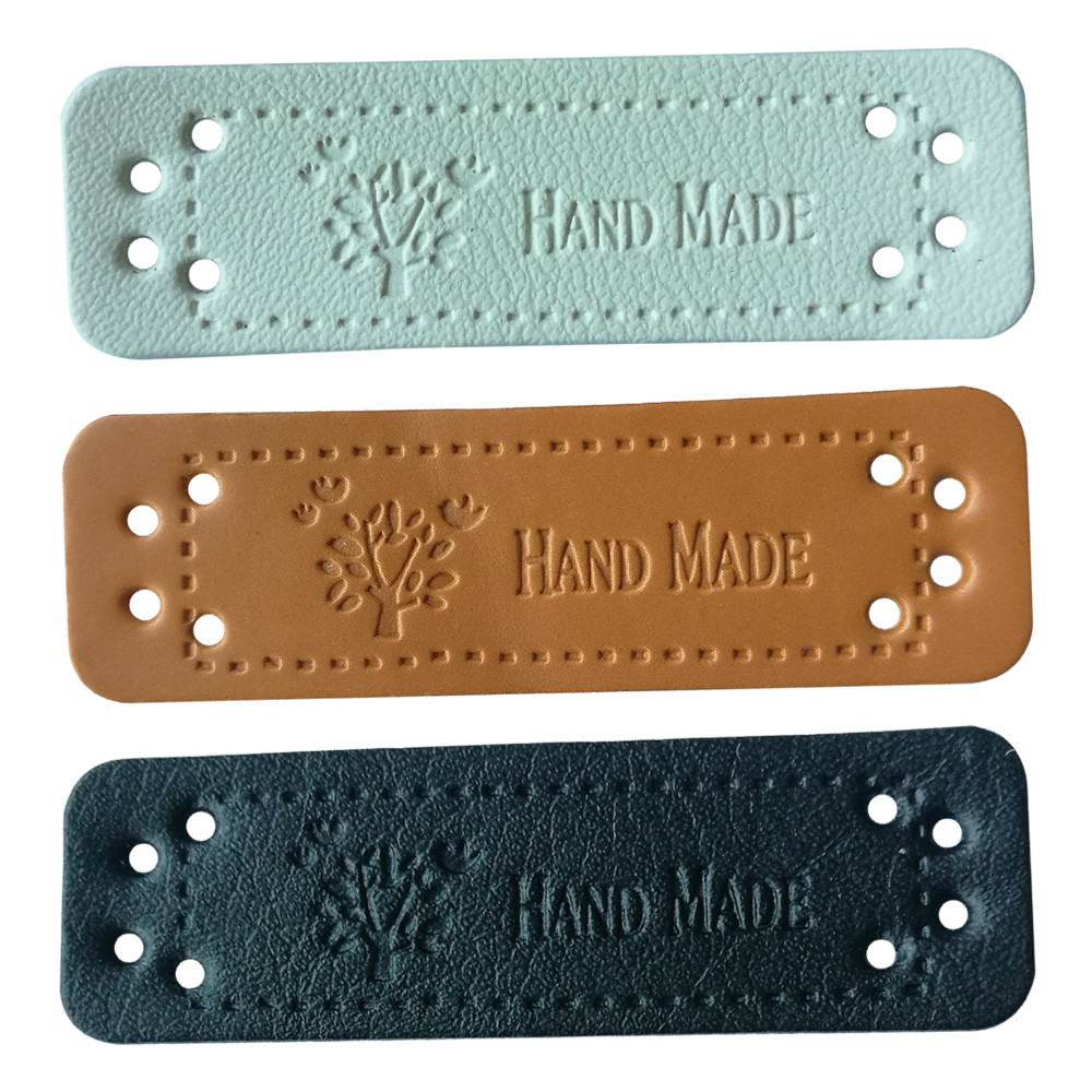 

Hand Made Leather Tags For Clothing Diy Accessories For Gift Handcraft Leather Label For Handmade Clothes Labels With Tree Logo