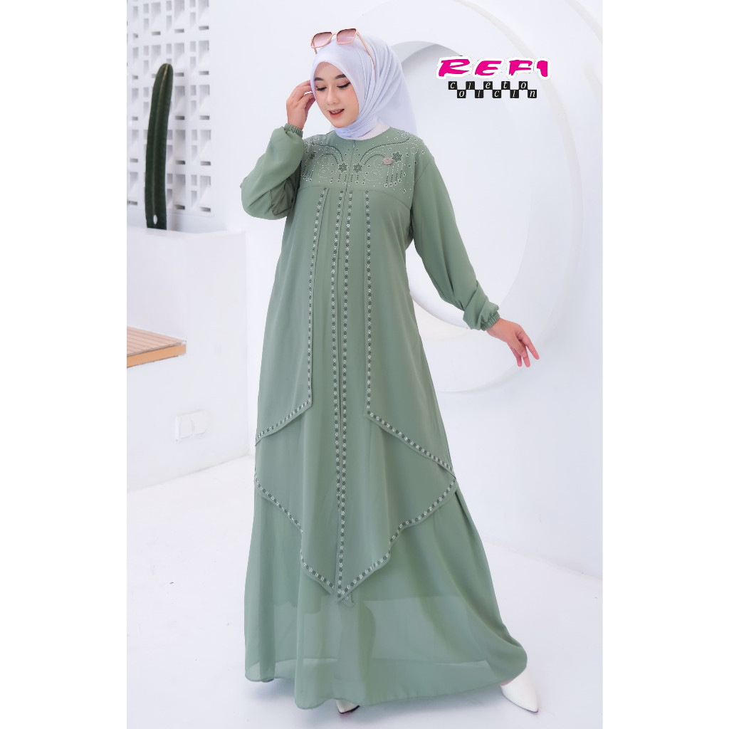 YB23EW SHAFA Dress  By  Refi collection Ceruty babydoll Busui