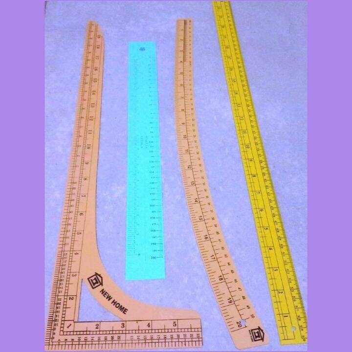 

penggaris . pola jahit 1 set / paket isi 4 jenis penggaris . ) alat jahit / kebutuhan menjahit