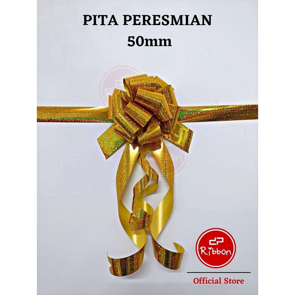 Pita Tarik Peresmian 50 mm Metalik Hologram Pita Tarik Jumbo Pita Party