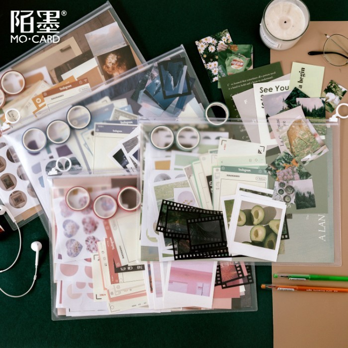 

64 Pcs/ Pack POUCH SCRAPBOOK SET JOURNAL KIT Lengkap All In Gwiyeo