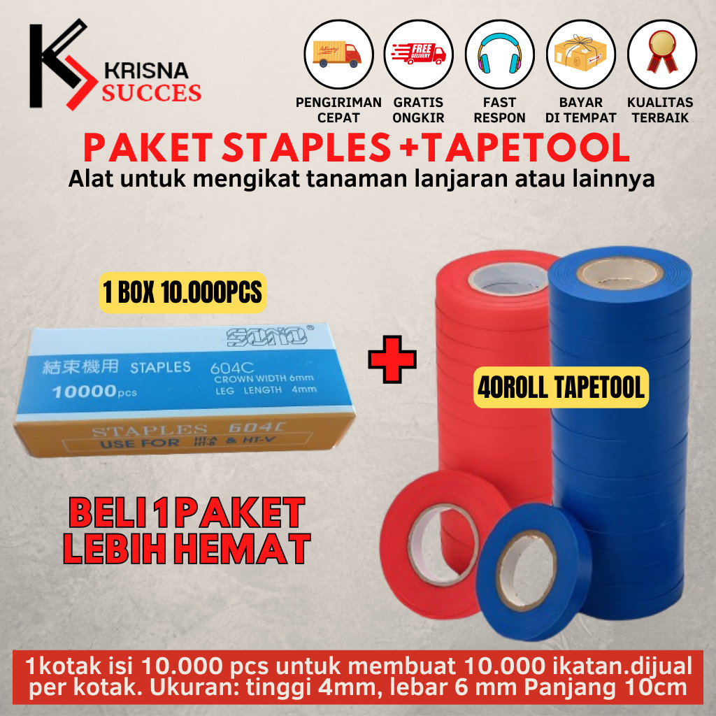 

Paket Pita Tapetool 1 Kotak Staples + 40 Roll vitriasss