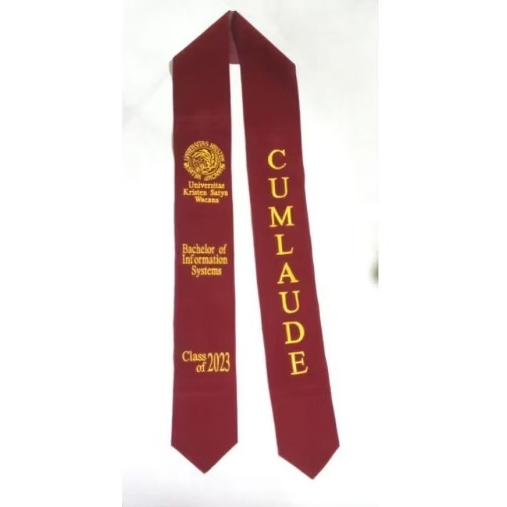 1 HARI JADI SELEMPANG KALUNG LEHER,KAIN BLUDRU 2 LAPIS Selempang Wisuda