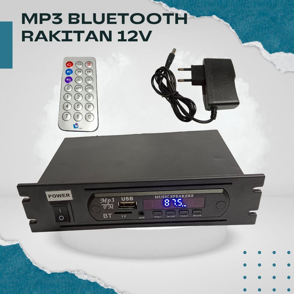 MP3 Bluetooth Rakitan Siap Pakai – Modul MP3 Player + Bluetooth + Adaptor 12V