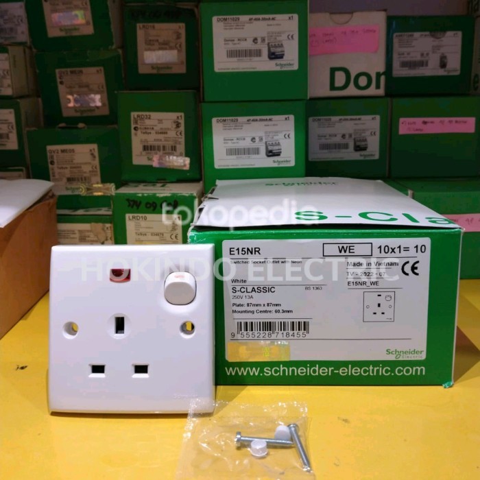 SCHNEIDER S-CLASSIC E15NR STOP KONTAK AC KAKI 3 CLIPSAL SNI ORIGINAL