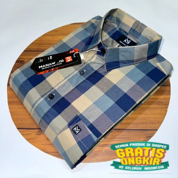 TPK/kemeja pria distro motif kotak bahan katun lengan pendek jumbo bigsize - riefeb01, XXL/ bsar jum