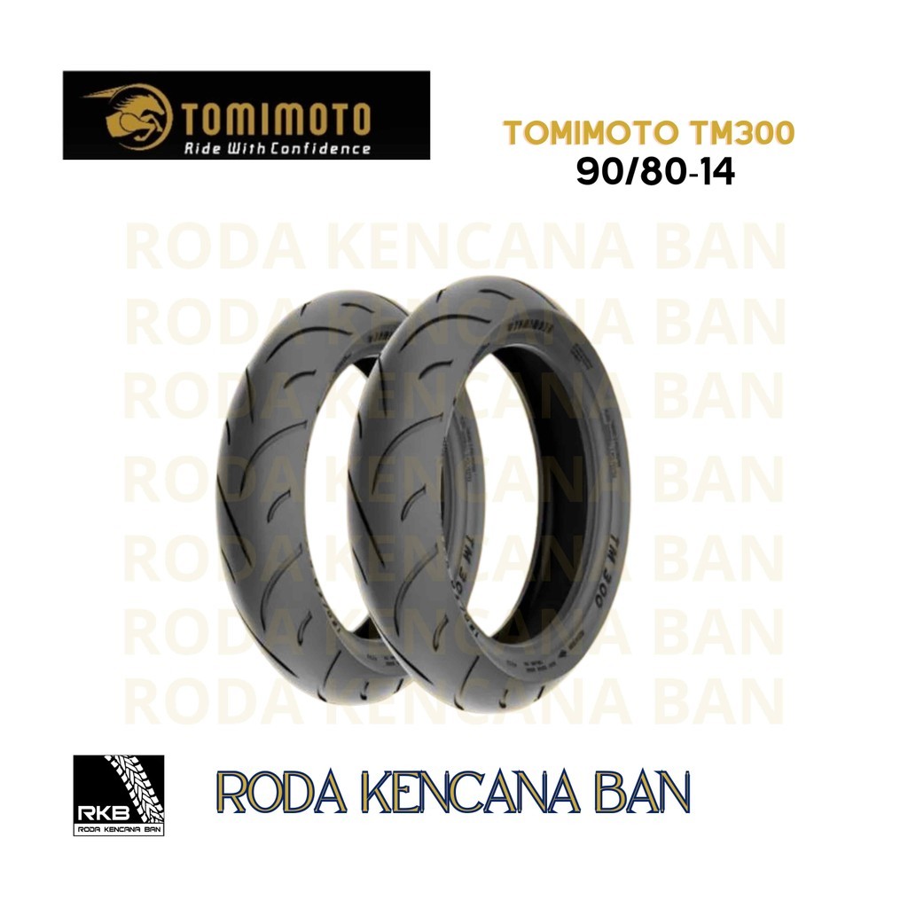 Ban Motor TOMIMOTO TM300 size 90/80 R14 - Tubeless Ban Belakang BEAT, SCOOPY, VARIO 125/150, MIO, FI