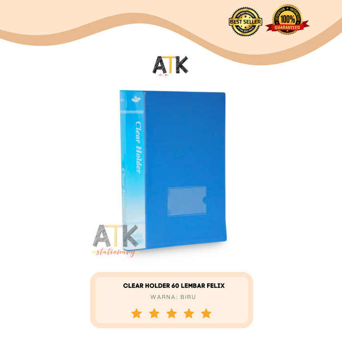 

[BUY NOW] Clear Holder 60 Lembar Folio / A4 Felix atk - Biru