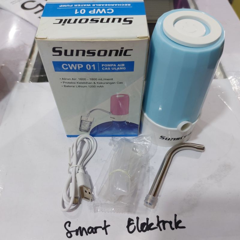 Pompa Galon Air Elektrik FREE CHARGER/ Dispenser Air Elektrik Recharge Sunsonic CWP 01