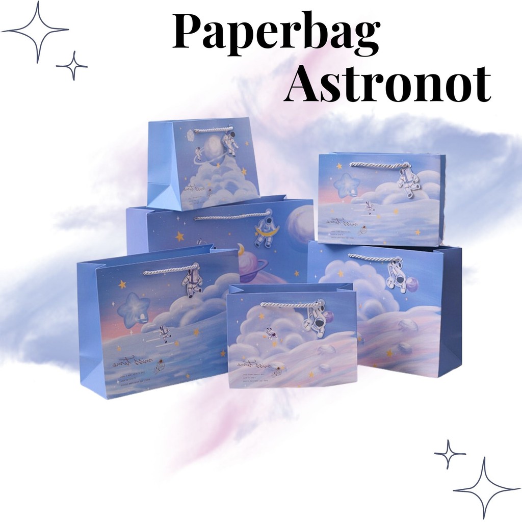 

Paper Bag Astronot | Goodie Bag | Tas Souvenir | Tas Ulang Tahun | Tas Kado