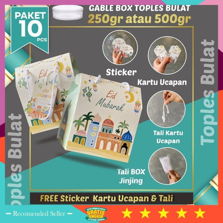 

Hampers Wedding Anniversary Wisuda Keren Unik / 10pcs Gable Box Lebaran Tali jinjing/ Box Hampers Kue Kering Idul Fitri Toples Bulat / WHITE PINK (Paket 10pcs)