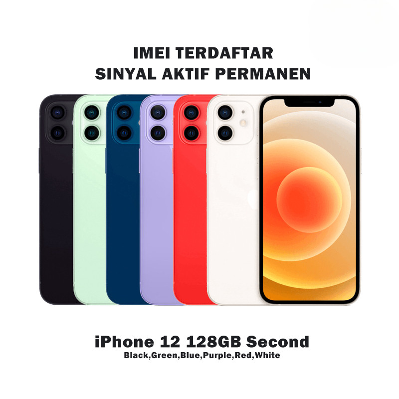 iPhone 12 128GB Second Original 100% Fullset Mulus/hp iphone/iphone 12 ibox second resmi ibox/iphone