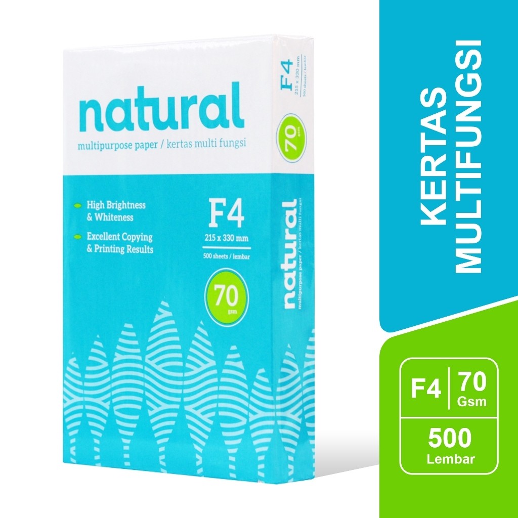 

Natural Kertas F4 70gr 1 Rim Kertas Hvs F4 FOLIO Kertas Fotocopy / Natural Kertas HVS F4 FOLIO 70gsm