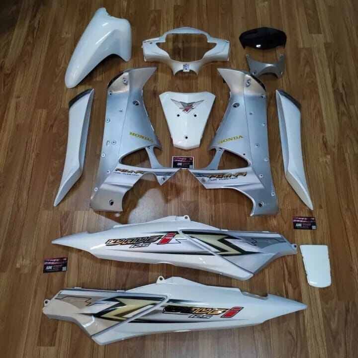 Cover Body Alus Motor Supra X 125 Lama Warna Putih Biru Telor Asin