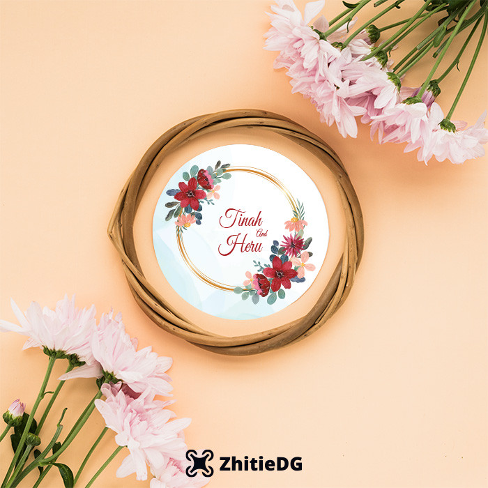 

Zhitie - Cetak sticker bulat wedding / Print stiker souvenir / Sticker bulat custom nama Mini Size SWD-07