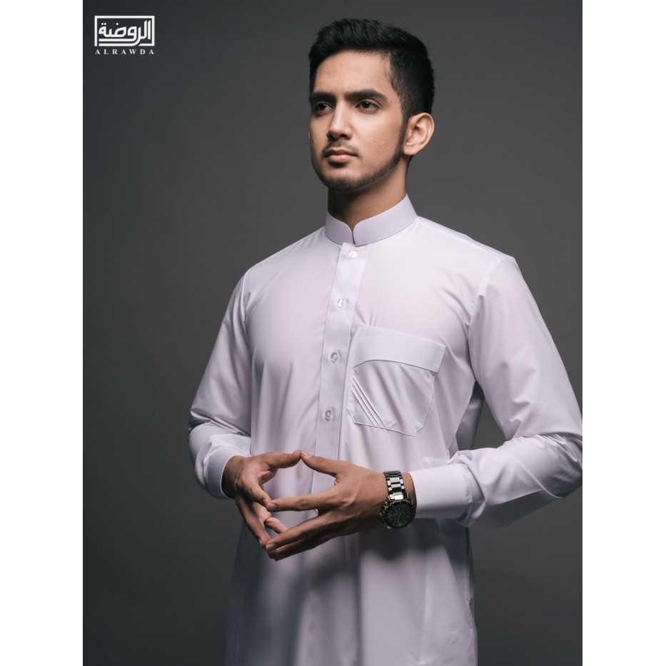 "V.NLN" - TERBARU Al Rawda by Al Haramain Jubah / Gamis Pria Dewasa Slimfit Premium Series (1084) - 
