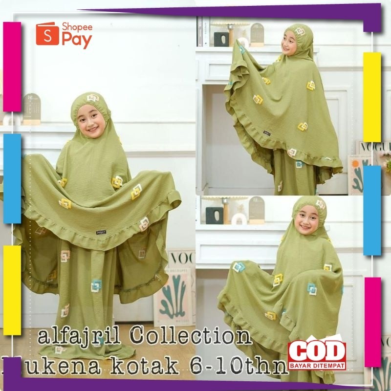 RAMADHAN SALE // TERLARIS (COD) MUKENAH ANAK SIZE 6-10 TAHUN Bahan Cringkle Bordir Adem Motif Murce 