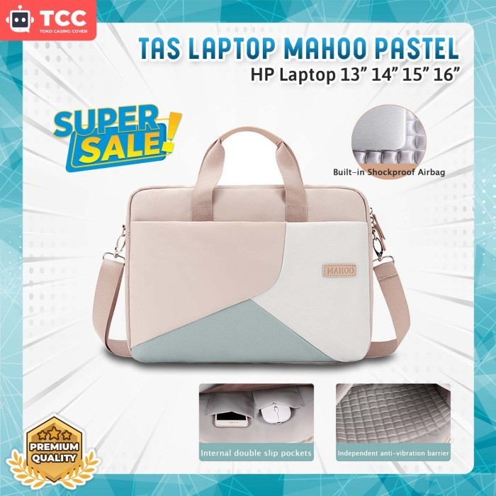 Tas Jinjing HP Laptop 13 14 15 16 inch Selempang Mahoo Warna Pastel - 13/14 inch