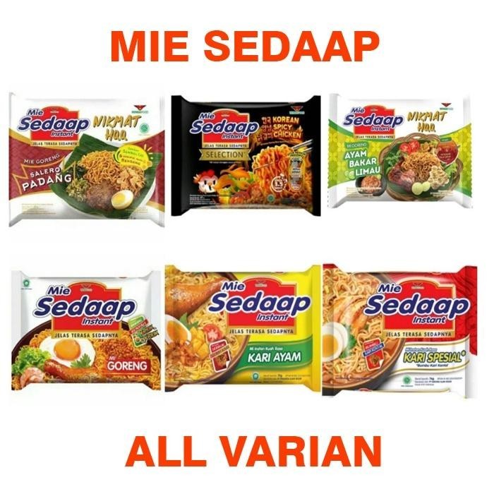 

MIE SEDAAP Goreng / Sedap Kari Spesial / Sedap Mi Soto / Korean Spicy Chicken / Mi Sedap Goreng / Mie Instan