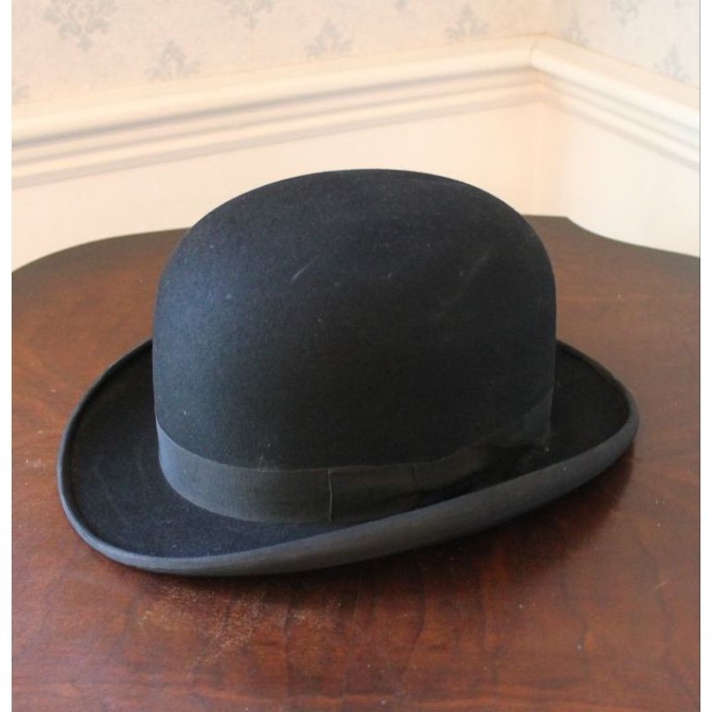 TOPI LAKEN FEDORA BOWLER HITAM BAHAN 100% WOOL / LAKEN IMPORT