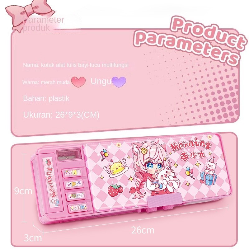 

Kotak alat tulis gadis Kotak pensil kata sandi multi-fungsi wanita yang cocok untuk siswa kelas 1-3