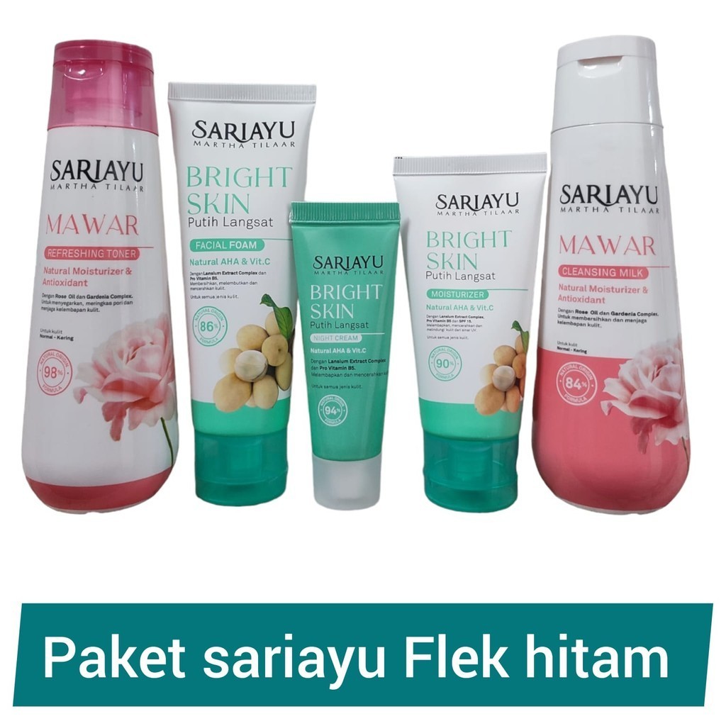 SARIAYU PAKET Perawatan Harian Flek + Bekas Jerawat + Anti Kerutan + Glowing