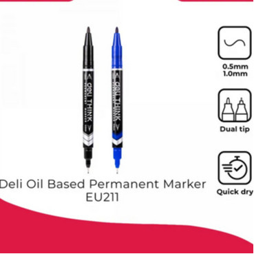 

Deli Spidol Permanent Think 2 Sisi - U211