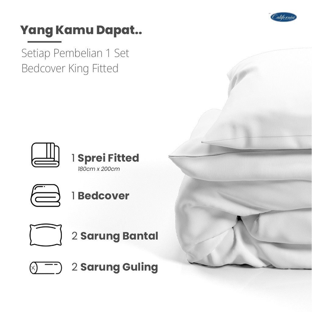 CALIFORNIA Bed Cover King Fitted 180x200 Harvey