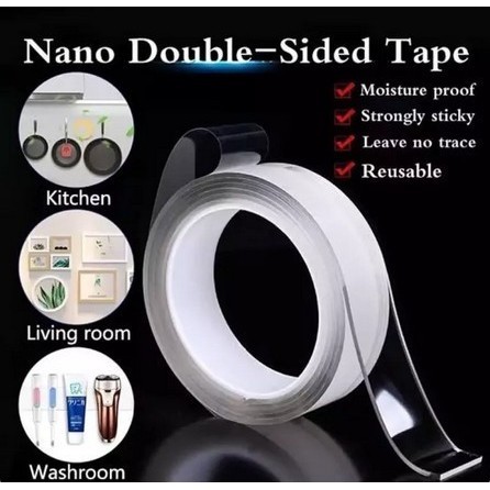 

Nano Double Tape Doubletape Bening Transparan 1M 3M Tebal 2MM