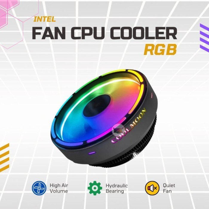 Fan Processor CPU Cooler RGB Intel LGA 115x 1366 775 1200