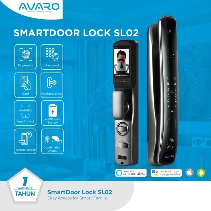 

SMART DOOR LOCK AVARO SL02 SMARTDOOR LOCK SMARTLOCK KUNCI PINTU PINTAR - AVARO SL02