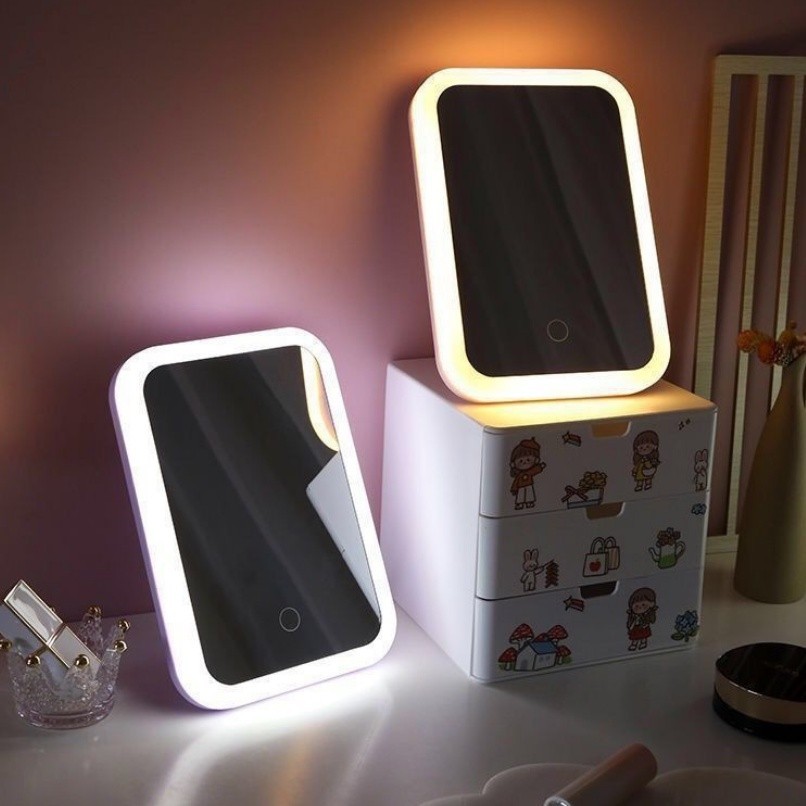 C5287 Cermin Lampu LED Rechargeable Tombol Touch Screen / Cermin Makeup LED