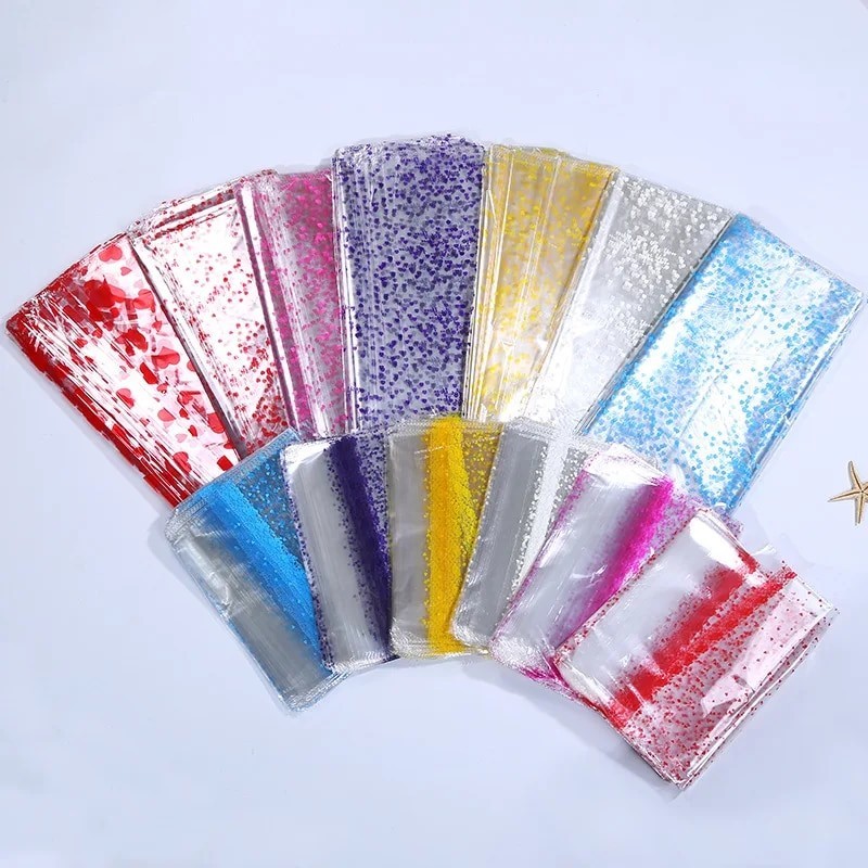 

50Pcs/Lot 18x25cm/20x30cm Transparent Opp Plastic Bag For Dolls Toys Packaging Small Heart Gift Bag Party Candy Fruit Basket Bag