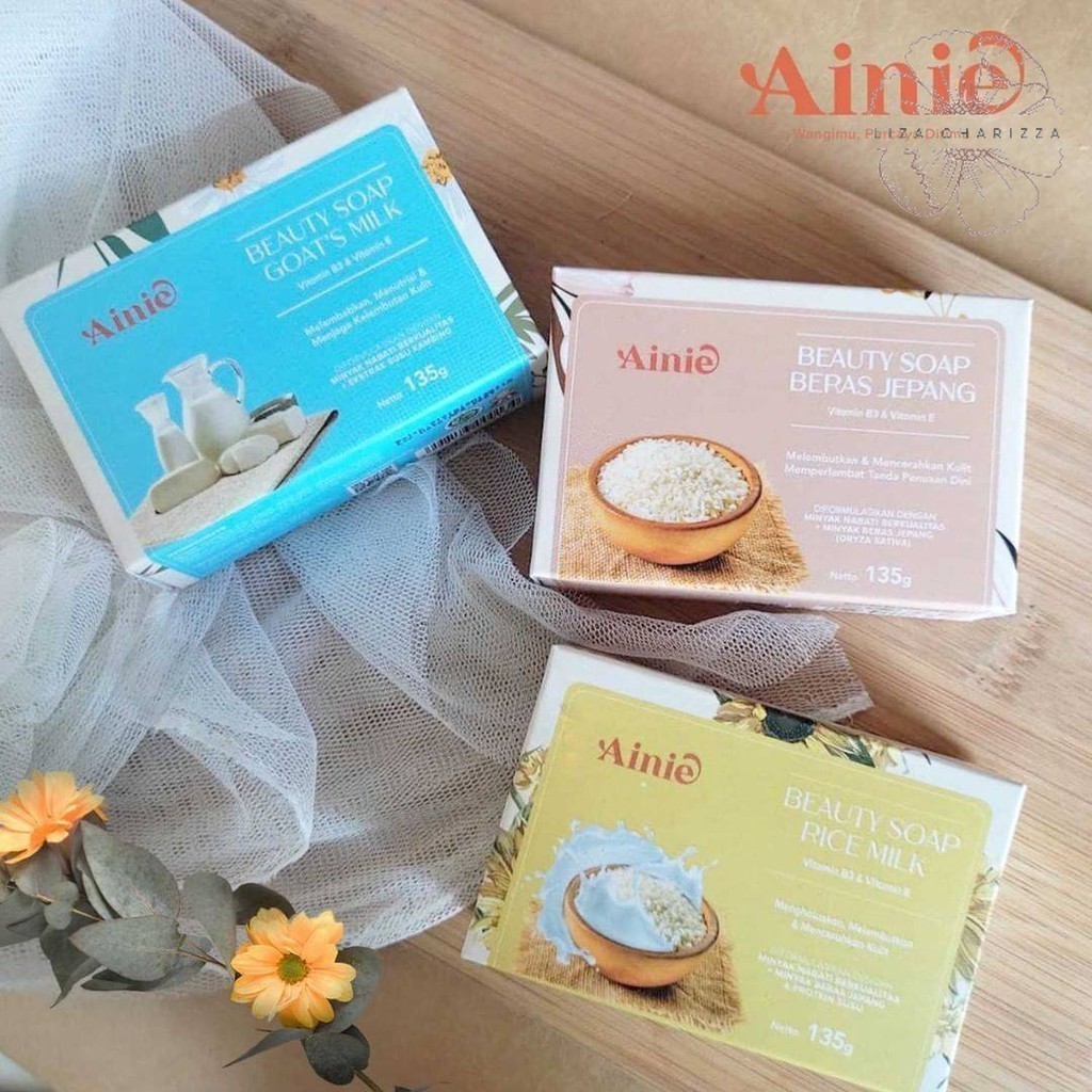 Ainie Beauty Soap Goat's Milk, Beras Jepang, Rice Milk 135 gr, Sabun Pemutih / Whitening Soap