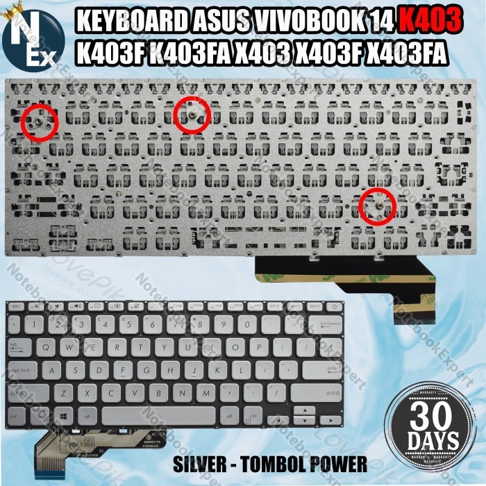 KEYBOARD FOR VIVOBOOK 14 K403 K403F K403FA X403 X403F X403FA SILVER