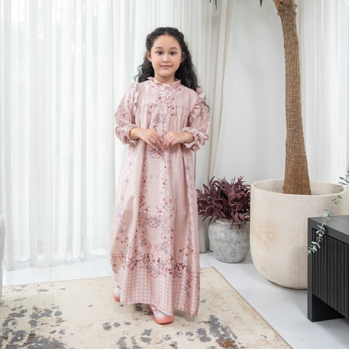 Baneska X Adelia Pasha - Sarimbit Collection Gamis-Anak Lanita Series - Khaki, M