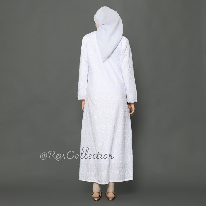 BUSANA MUSLIM GAMIS PUTIH POLOS KS / GAMIS PUTIH BORDIR HAJI DAN UMROH - Gamis Ks, M