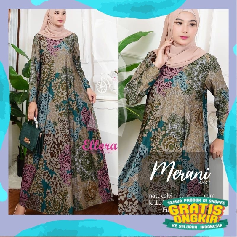 GAMIS JUMBO CALVIN JEANS MOTIF BATIK ORI SOLO LD 110-130 FIT XXL GAMIS MUSLIM MERANI VENYA CAMRY MAX